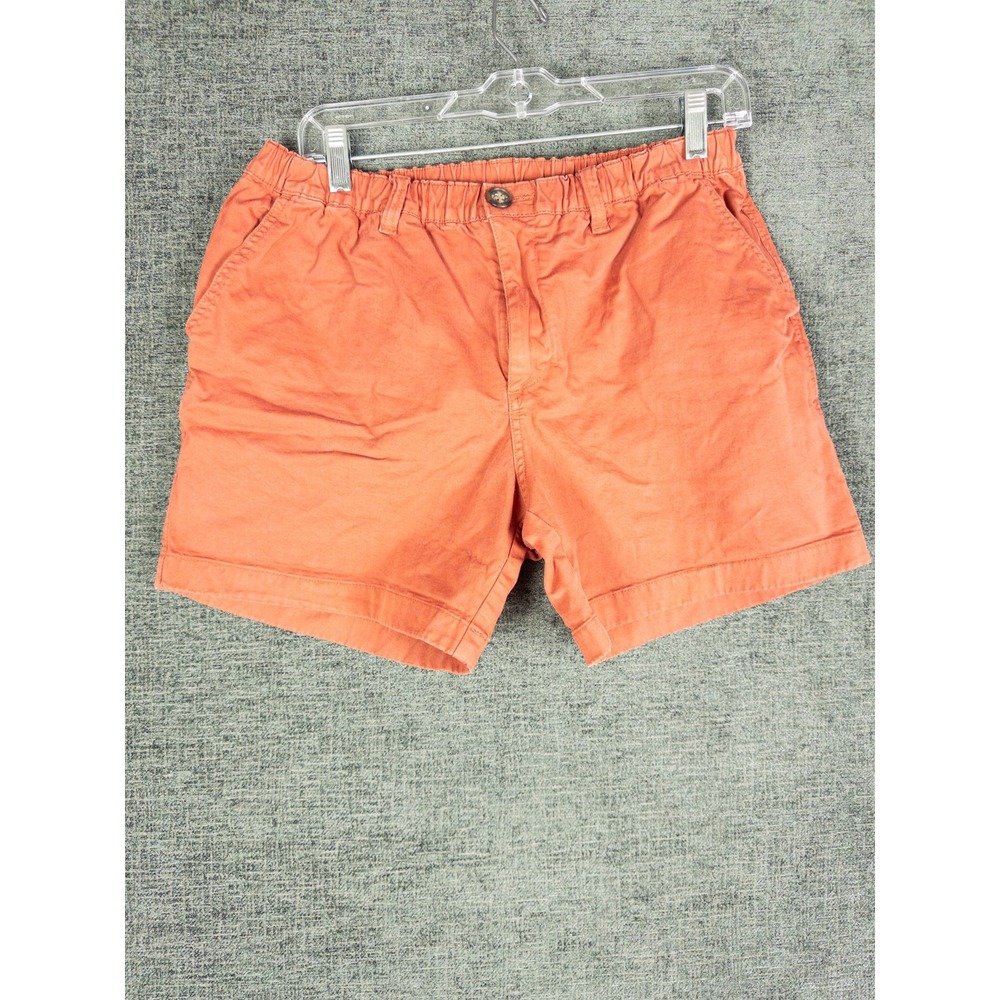 Chubbies Originals Elastic Waist Shorts Mens Medium Coral Orange Preppy Beach